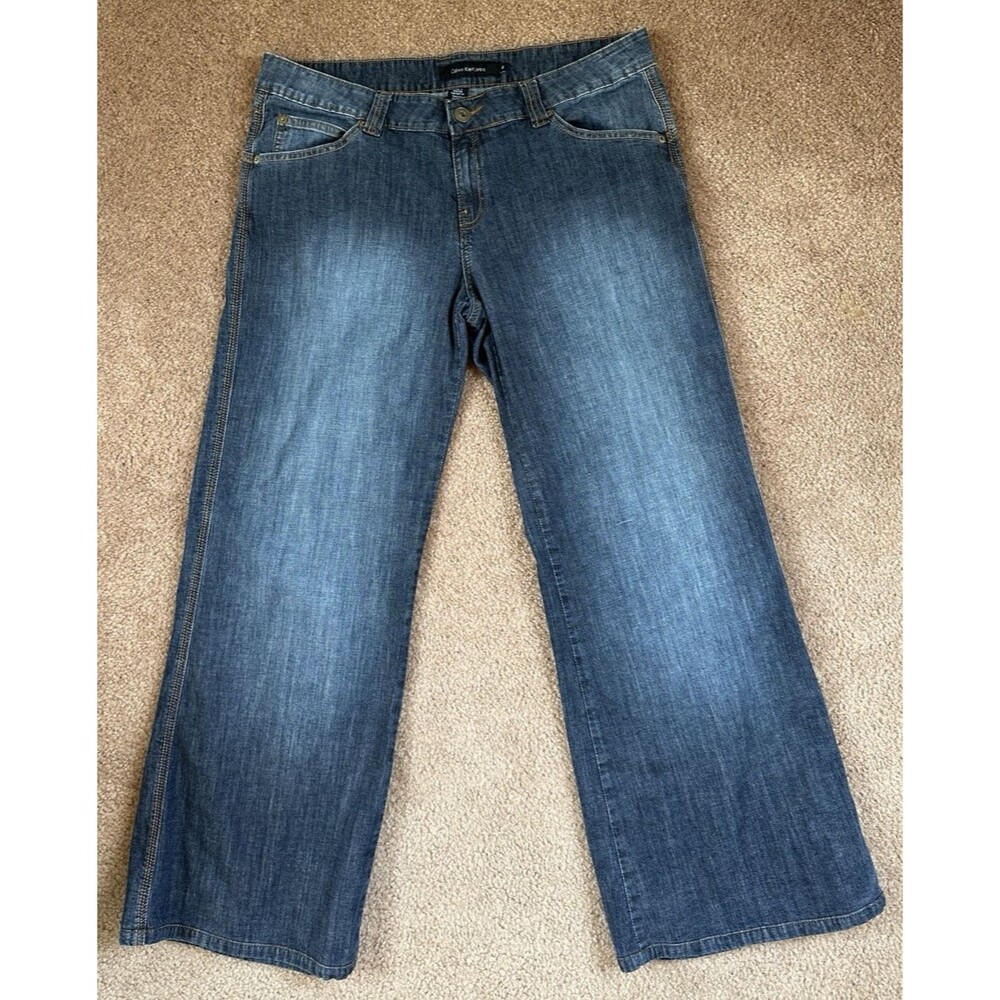 Calvin Klein Wide Leg Jeans 12 Elevated Basic Flare Indie Minimal Flap Pocket